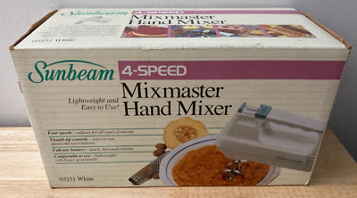 Sunbeam 03151 White Mixmaster 4-Speed Electric Hand Mixer (New in Box)