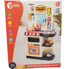 Cute Stone Play Kitchen Toy w/ real faucet, sounds, lights, and pretend steam.
