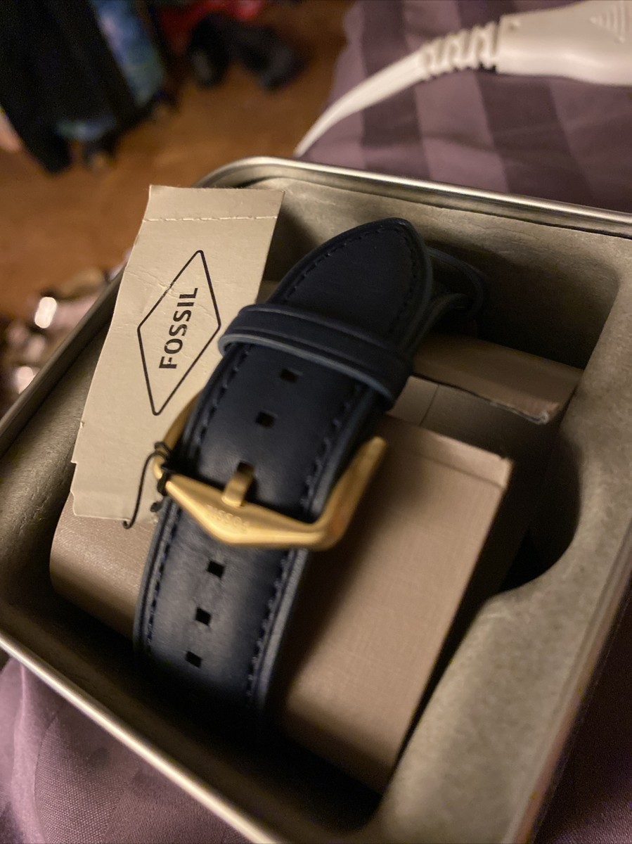 Fossil Men Neutra Roman Numerals Chronograph Navy Leather Watch