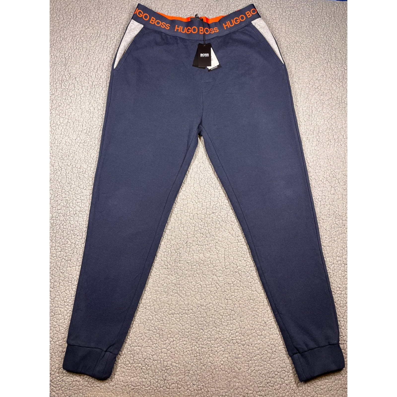 Hugo Boss Mens Bodywear Lounge Pants Navy Blue Logo Waistband Joggers 50424800 L