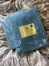 Pottery Barn Kids Marissa Linen Solid Panel Blue Drape Curtain 50"x84" New S/2