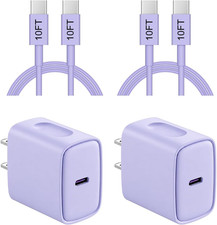 Iphone 18 17 16 15 Charger Fast Charging 10FT - 20W USB C Charger Block