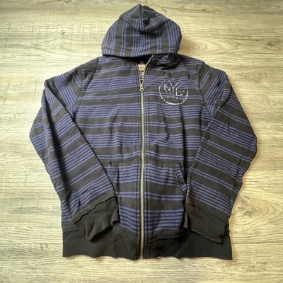 Epic Threads Hoodie Boys XL Black Blue Striped Full Zip NYC Graphic 6744