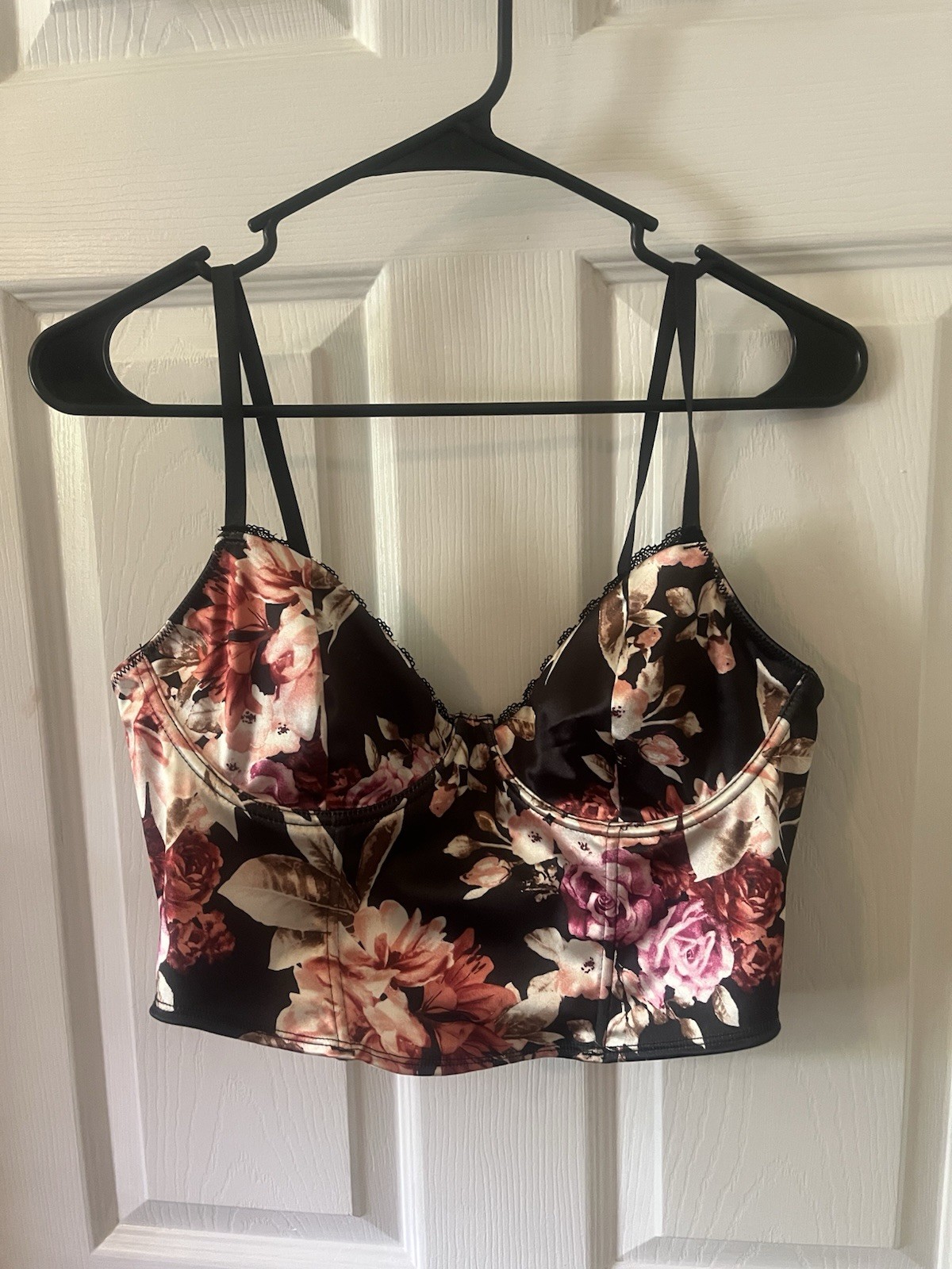 Forever 21 Corset Bustier Floral Sexy Top Hook Closure Womens Size L