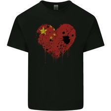 Camiseta Love China Flag Día Chino Fútbol Hombre Algodón Ligero