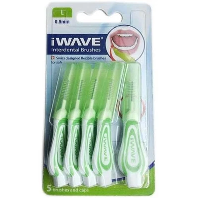 iWave Interdental Brushes Green 0.80mm – 5 Per Pack