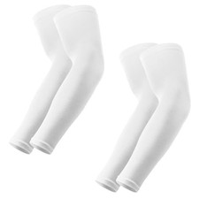 Arm Sleeves for Men/Women, Sun Sleeves UV Protection Volleyball 2 Pairs: White
