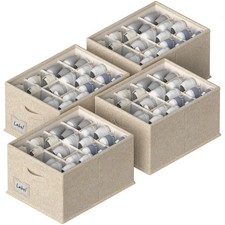 4 Pack Shoe Organizer for Closet,Foldable Shoe Organizer,Fits up to 48 Pairs,...