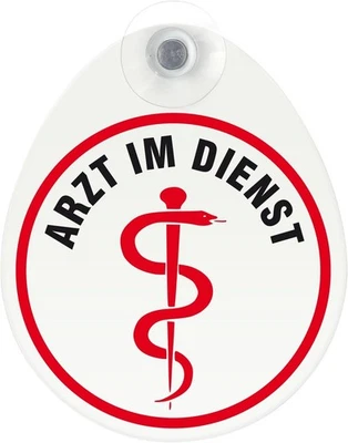 KAUFDEINSCHILD Schild, Autoschild Arzt im Dienst mit Saugnapf, 1,5mm wetterfestes Material 100