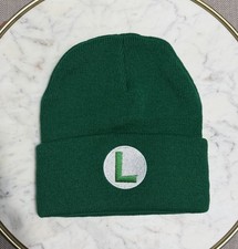 New Luigi L Super Mario Bros M Green Winter Cap Stocking Nintendo