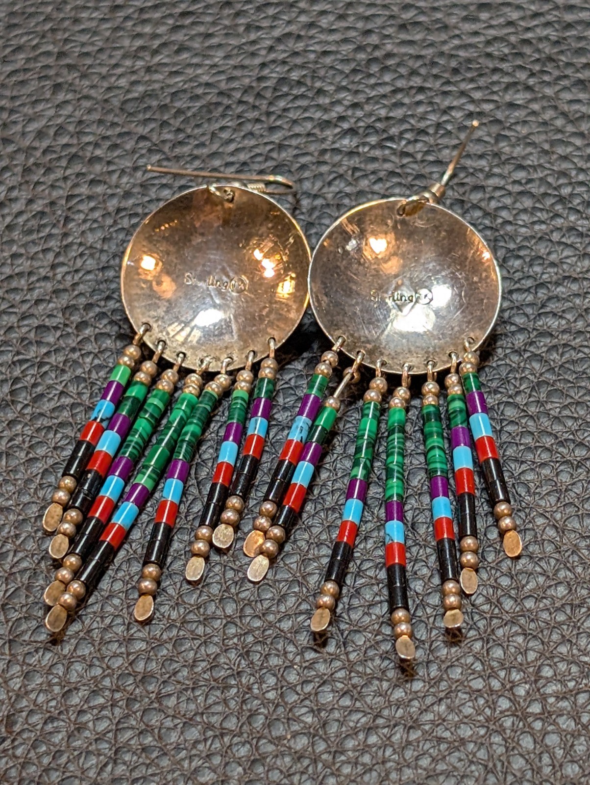 TK Sterling Silver Dangle Earrings - Native Ameri… - image 18