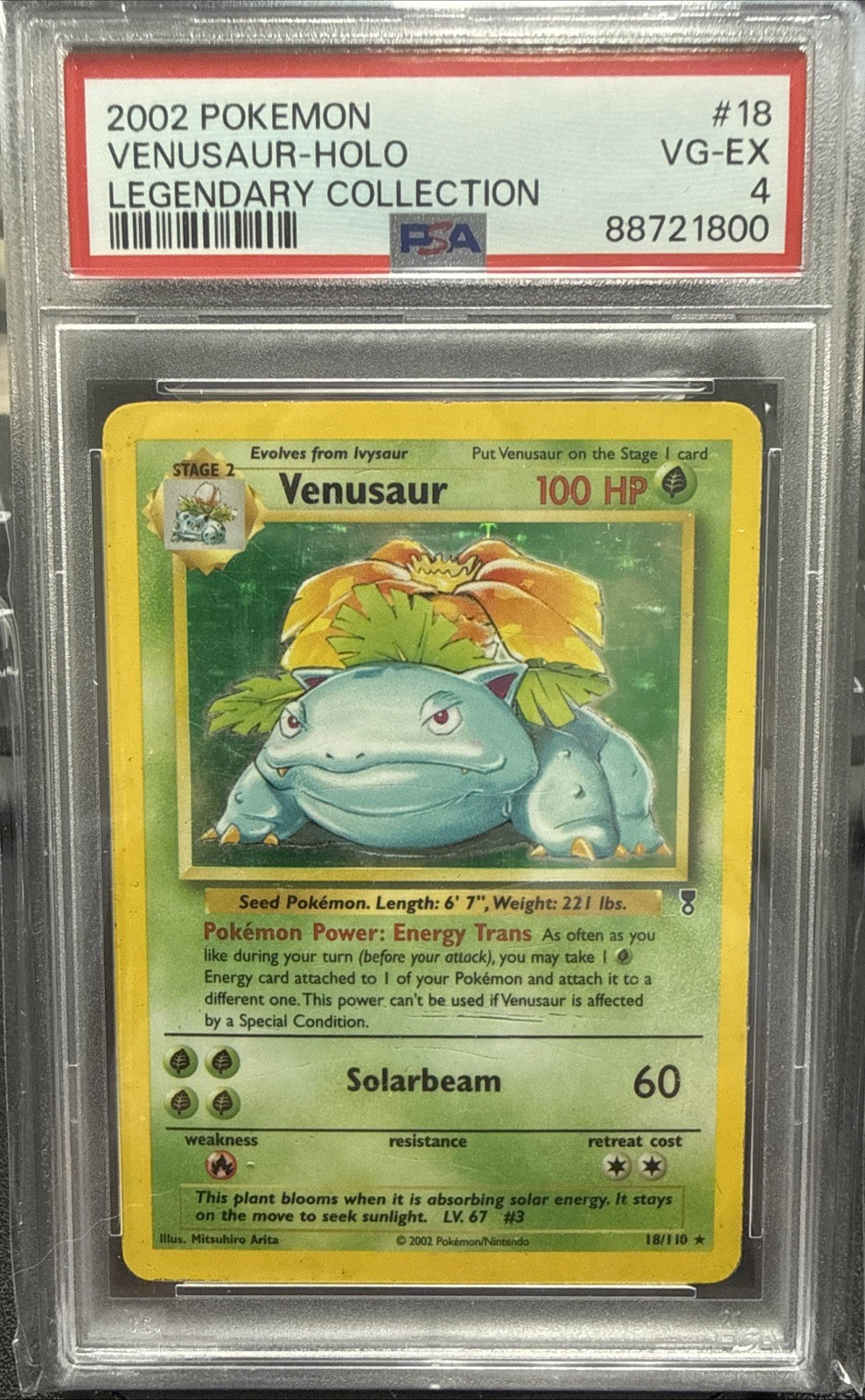2002 POKEMON LEGENDARY COLLECTION #18 VENUSAUR-HOLO PSA 4