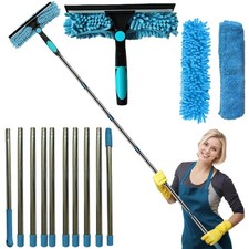 15FT Telescopic Extendable Window Cleaner Equipment Glass Cleaning Squeegee New