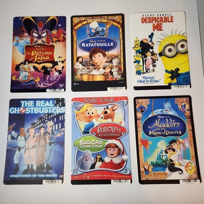 Blockbuster Video Backer Cards / 6 Mini Posters Only of ANIMATED MOVIES Lot