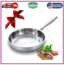 Whole Body Tri-Ply Stainless Steel 12Inch Frying Pan, Oven Safe Induction Skille