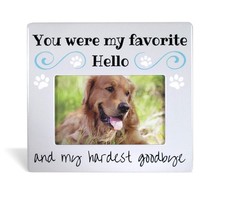 Pet Memorial Picture Frame for Dogs or Cats "You Were My Favorite Hello