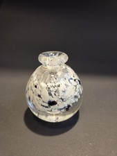 Vintage Raymond D. Mathews Jr. Black & White Speckle Clear Glass Perfume Bottle