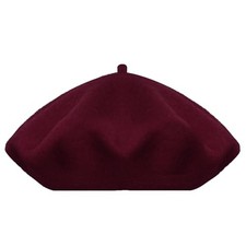 Beret Hat Wool French Cap Solid Artist Costume Accessory for Winter Christmas