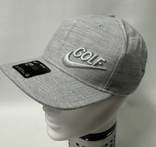Nike Pro AeroBill Swoosh Golf Gray Leather Strap Hat NWT