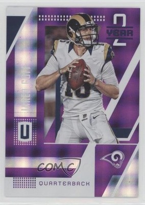 2017 Panini Unparalleled Year 2 Purple Small Hyperplaid 6/49 Jared Goff o7m
