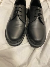 Dr. Martens Mono Black Leather Derby Lace-Up Round Toe Slip Resistant US 8