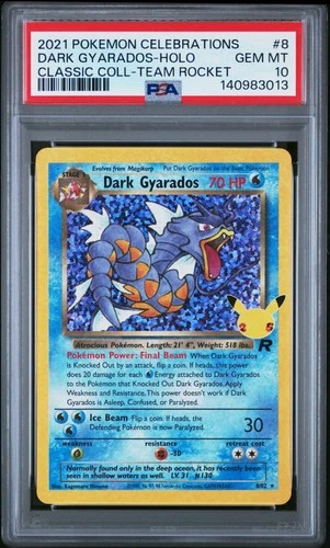 2021 POKEMON CELEBRATIONS CLASSIC COLLECTION #8 DARK GYARADOS-HOLO PSA 10