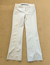 Theory Light Beige Wool Blend Low-Rise Flare Trouser Pants Size 2 Made in USA