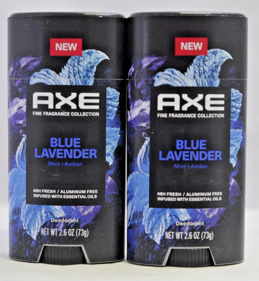 Axe Fine Fragrance Collection Deodorant Blue Lavender 2X 2.6 Oz Mint Amber
