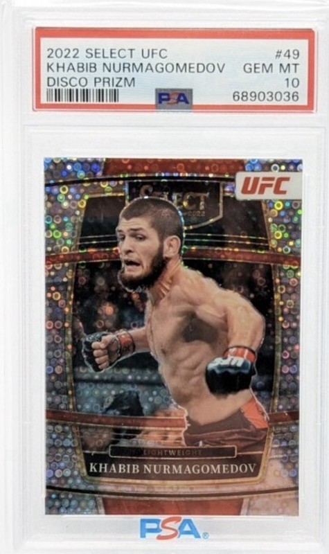 2022 Panini Select UFC Khabib Nurmagomedov Disco Prizm #49 PSA 10