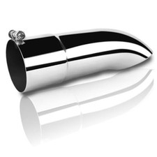 Universal 4" Turn Down Exhaust Tip, 4" Outlet, 15" Long Silver 4X4X15SR