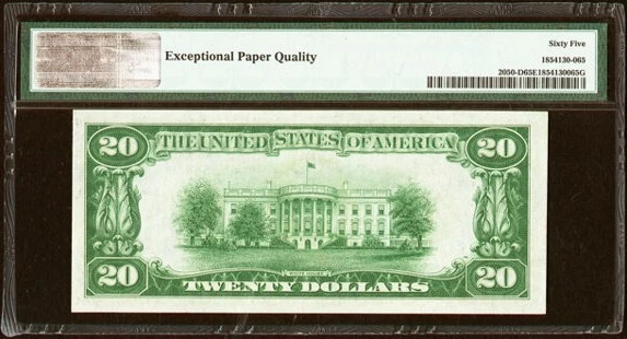 1928 $20 Fr. 2050-D Federal Reserve Note. PMG Gem Uncirculated 65 EPQ. - Image 2 of 2