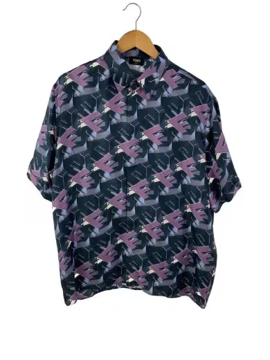 FENDI/CamMC Silk FF Block Shirt/Size 40/Silk/All-Over Print/FS0795 APQ9