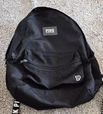 PINK Victorias Secret Black Logo Backpack Mes...