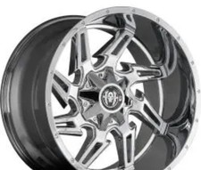 24x12 Chrome Hardcore Hc05 Offroad 6x135 6x139.7 6x5.5 Rims Wheels 24 Inch