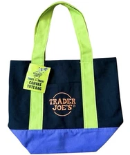 Trader Joes Halloween Mini Tote Bag, Brand New w/Tags, Green Purple Black