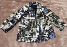 Alfred Dunner Petite Blazer Size 12P, Open Front Lined Floral Jacket