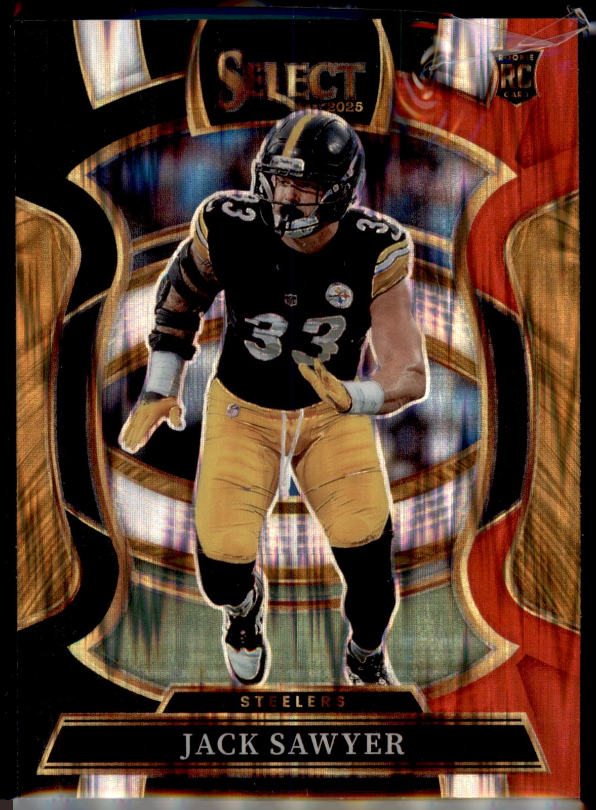2025 Panini Select #53 Jack Sawyer Black and Gold Prizm Shock Pittsburgh