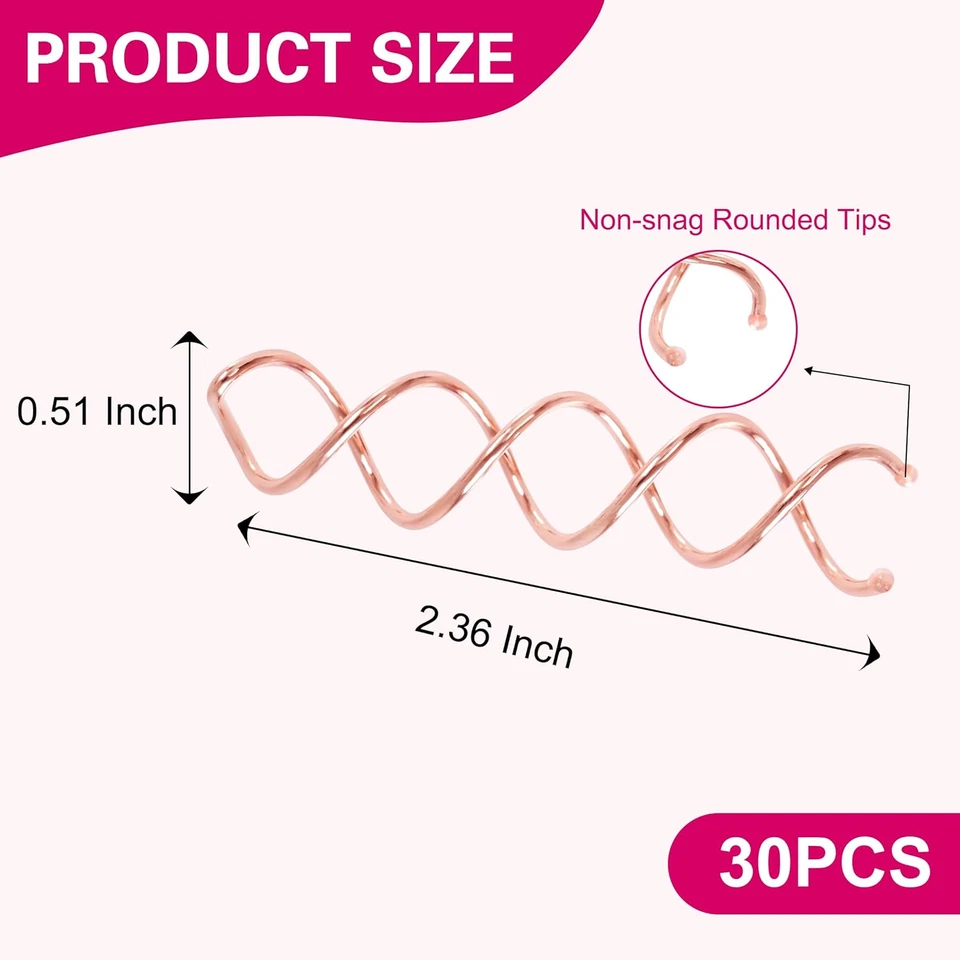 30 peças alfinetes de cabelo espirais, 3 cores alfinetes giratórios para cabelo, alfinetes espirais de liga, B - Imagem 2 de 4