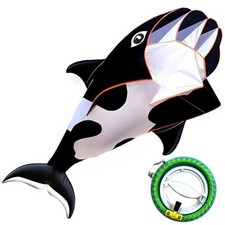 3D Kite for Kids and Adults,Easy to Fly,Excellent Fabric and 57in black reel