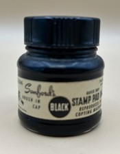 1 Bottle of Sanford s Stamp Pad Ink 1 oz- Brush In Cap 584 USA Black Quick Dry