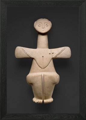 Antike zypriotische Figur eines Ferti gerahmtes Wandbild Poster Leinwanddruck Bild