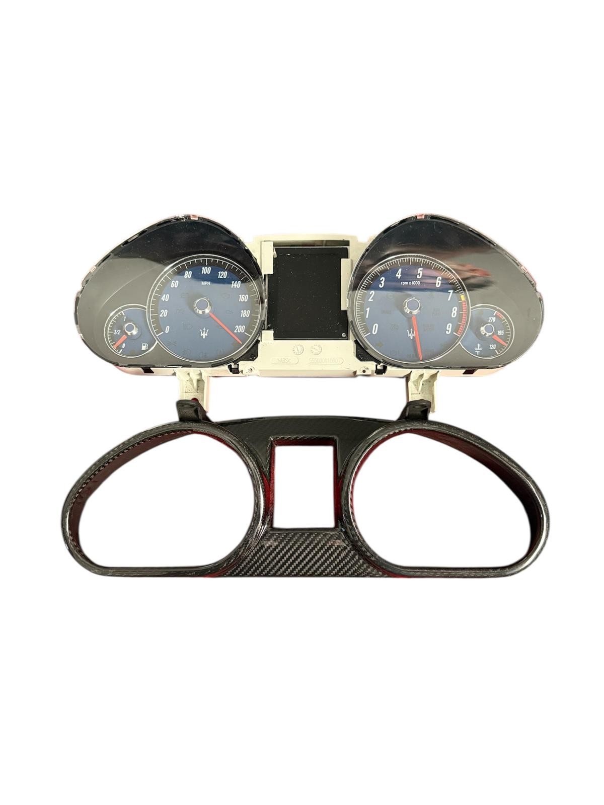 MASERATI GRANTURISMO & QUATTROPORTE CARBON FIBER SPEEDOMETER BEZEL OVERLAY