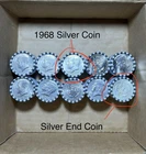 Lot of 10 Rolls Kennedy Half Dollar Coins $100FV(Unsearched) Silver End Coins!