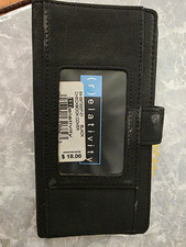 Relativity Black Solid Leather Business  Credit Card Case Wallet w/ ID Window