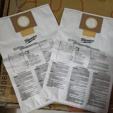 Milwaukee Tool 49-90-1979 Fleece Dust Bags For M18 Fuel 6 Gallon Wet/Dry Shop x2
