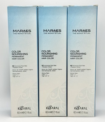 3x Kaaral MARAES Nourishing Permanent Haircolor 7.43 Medium Copper Golden Blonde