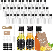 Hejo 42 Stück Mini Fläschchen Likörflaschen, 25Ml Kleine Flaschen Zum Befüllen,