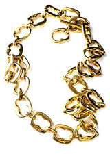 Vintage Chunky Gold Chain Link Belt Heavy Signed Omega 38"