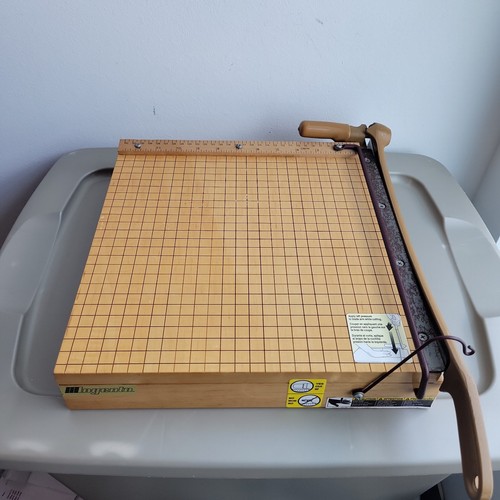 Vintage Ingento Paper Cutter 1132 Manual Guillotine Brown Wooden  Trimmer