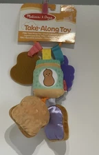 Melissa & Doug Multi-Sensory PB&J Take-Along Clip-On Baby Toy | Sensory Toy for